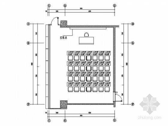 教室CAD布置资料下载-83㎡现代办公楼电教室装修图（含效果）