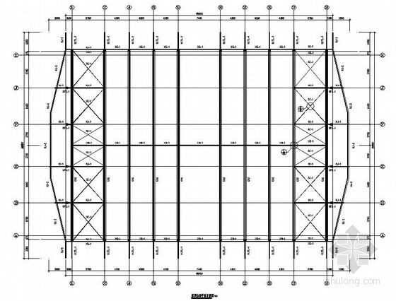 室内篮球馆建筑平面图资料下载-[浙江]钢桁架结构篮球馆结构施工图（含建筑施工图）