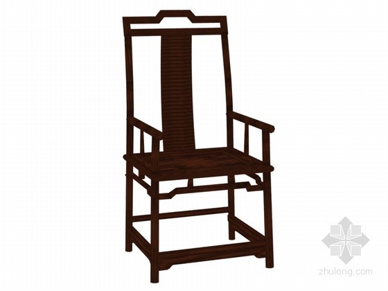 木制中式椅子资料下载-木制中式椅3D模型下载