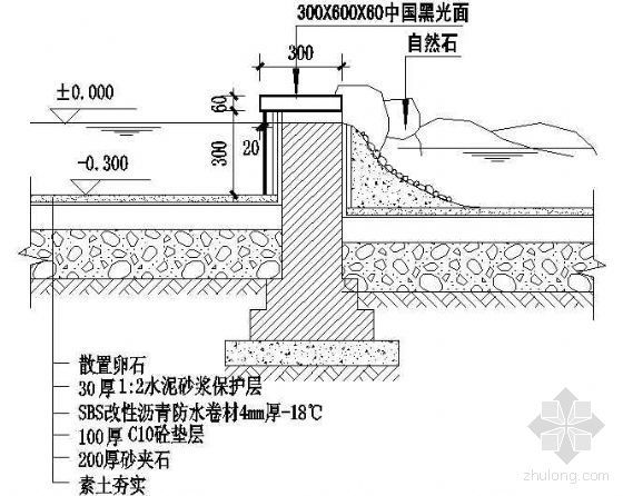 CAD驳岸做法详图资料下载-驳岸4详图