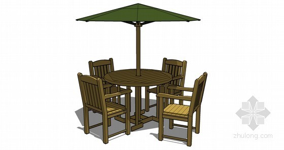 户外桌椅休闲资料下载-户外休闲椅SketchUp模型下载