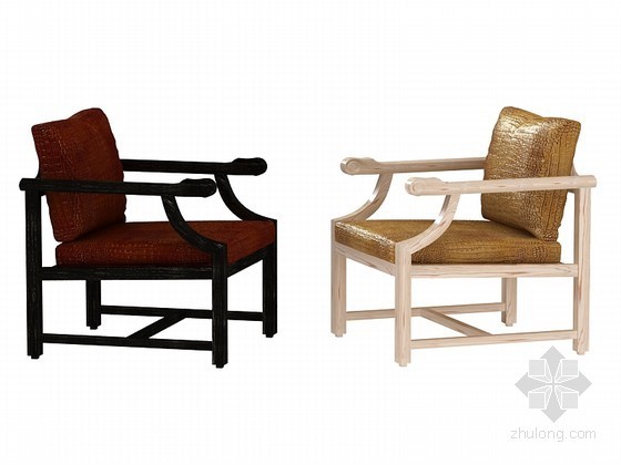 3d室内休闲座椅模型资料下载-欧式座椅3D模型下载