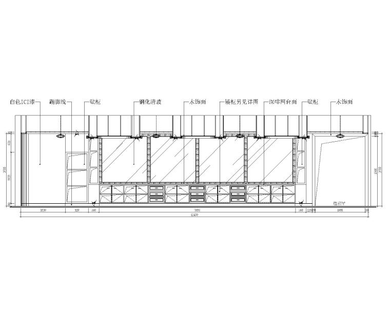 [深圳]富春大厦某咨询公司办公室装修CAD施工图+高清效果图-4立面图1