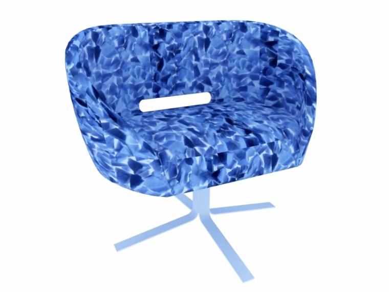 折叠躺椅午睡椅资料下载-冰蓝沙发椅3D模型下载