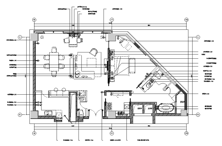 400平米CAD图资料下载-400平方酒店设计施工图（附效果图）
