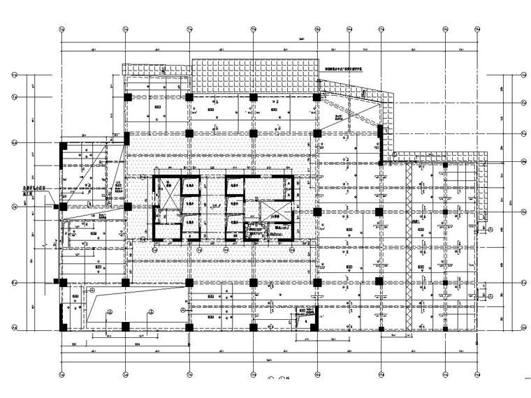 [江苏]框剪结构高层酒店商务楼与多层框架结构会议中心结构施工图（含全套幕墙结构）-二层结构平面布置图.jpg