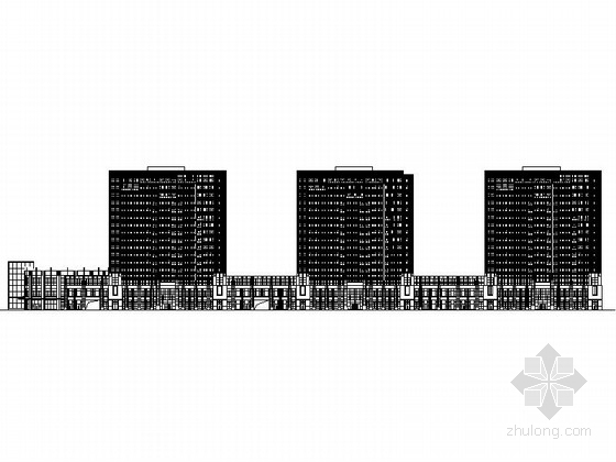 [合集]3套SOHO形式办公及商业建筑施工图-3套SOHO形式办公及商业建筑立面图