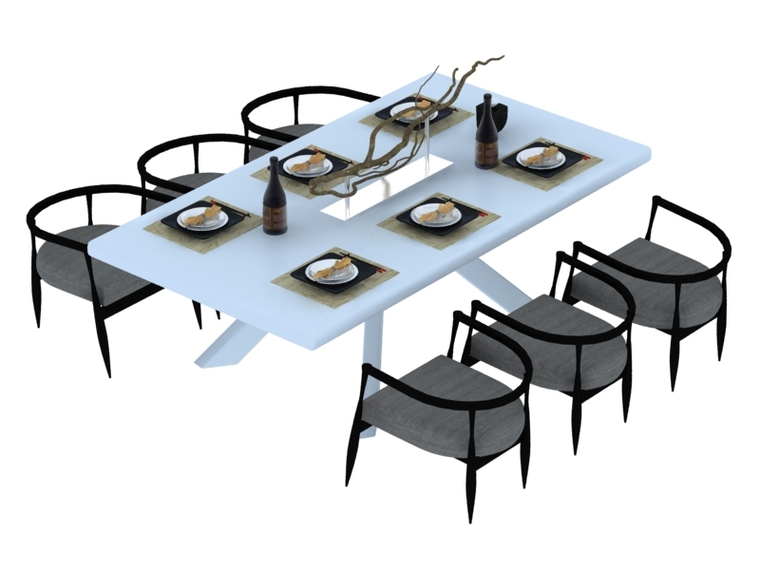 现代餐桌3D模型资料下载-现代餐桌3D模型下载