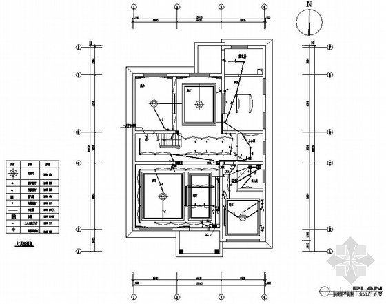 三层别墅CAD整套图纸资料下载-苏州某三层别墅装饰电气图纸