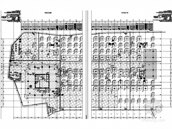 48层五星级酒店办公塔楼和8层购物中心结构图（含详细建筑图）-基础图 
