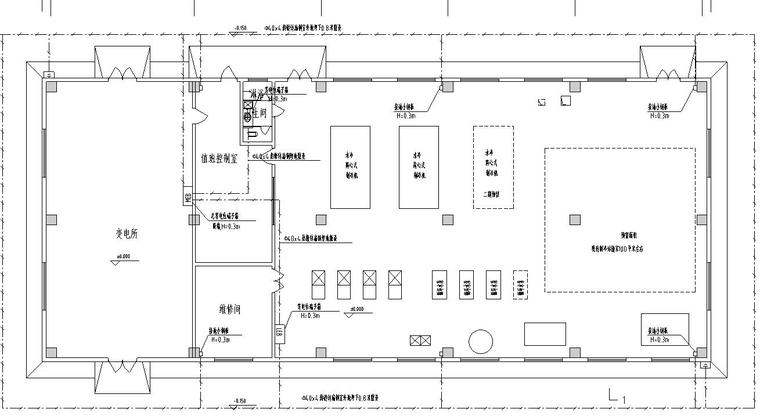 兰州中川机场制冷站全套施工图-接地平面图