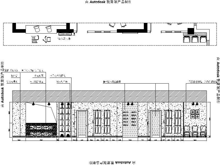 [柳州]新中式自然清新火锅店室内设计施工图（含效果图）-[原创]新中式自然清新火锅店室内设计立面图