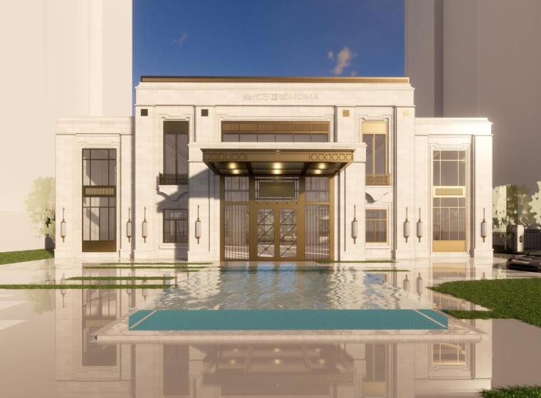 新古典售楼处模型资料下载-万国城新古典风格售楼处示范区居住模型设计（2018年）