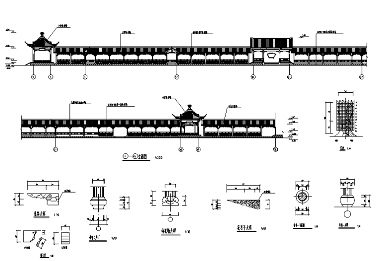 中国古建长廊建筑设计施工图-QQ截图20180912150736