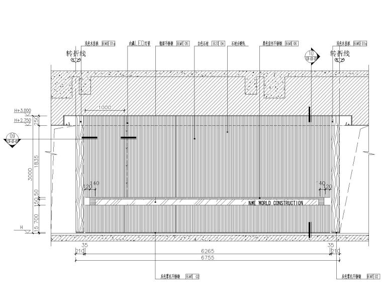 [江西]某建设工程有限公司办公室全套设计资料-13层走廊立面1