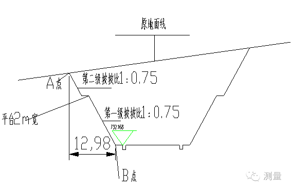 1. 先看施工斷面圖,如下