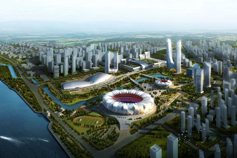 杭州西溪综合体资料下载-用BIM打造的杭州奥体中心游泳馆长什么样儿？