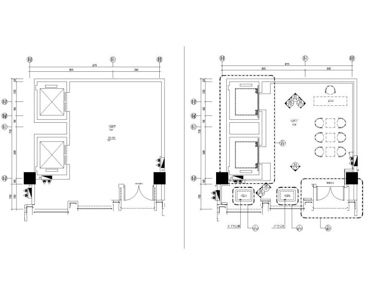 [深圳]大涌知名地产城新展示中心室内设计方案+软装方案+CAD施工图-电梯平面布置图