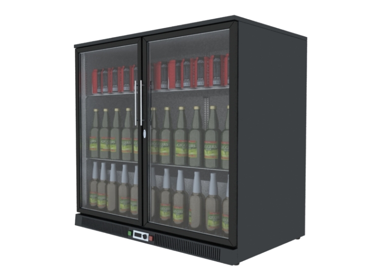 单开门冰箱su模型资料下载-超市冰箱3D模型下载