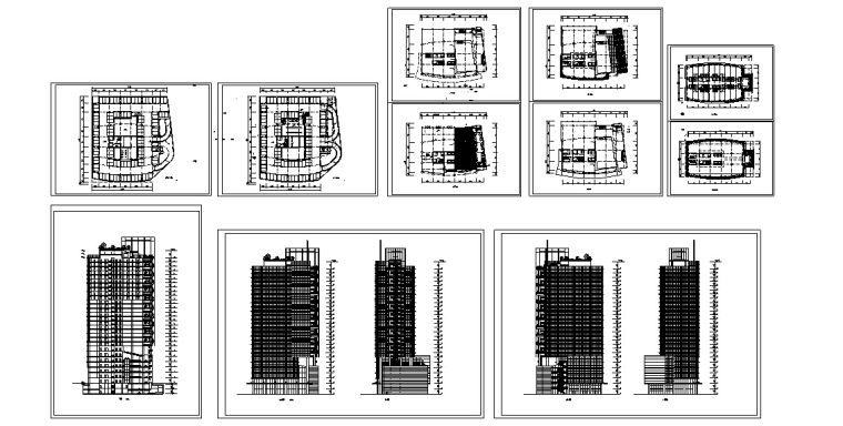 10套宾馆酒店建筑方案初设图CAD-现代高层酒店建筑设计施工图