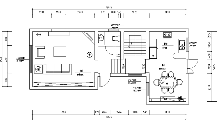 欧式风格客厅效果图片资料下载-[江苏]现代欧式风格山庄别墅设计施工图（附效果图+pdf）