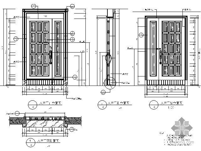 入户门竣工资料下载-豪宅入户门详图