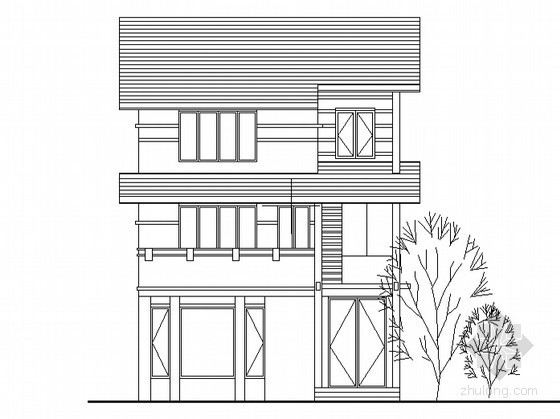 农村小别墅CAD设计图资料下载-某三层豪华舒适型农村小别墅设计方案