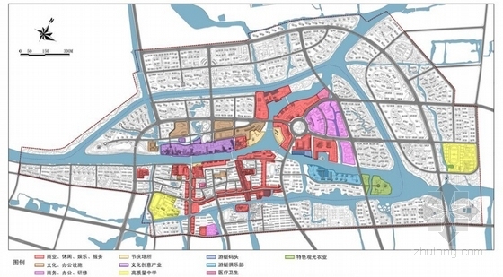 [浙江]“古镇复兴”城市景观概念规划设计方案-功能分区