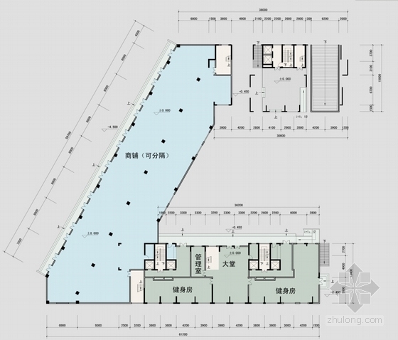 [山东]现代风格政府应急指挥中心建筑设计方案文本-现代风格政府应急指挥中心建筑平面图