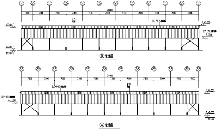 无轨悬浮门结构图资料下载-石材有限公司轻型门式钢屋架结构（CAD，10张）