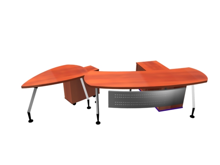 办公桌CAD详图资料下载-简洁组合办公桌3D模型下载