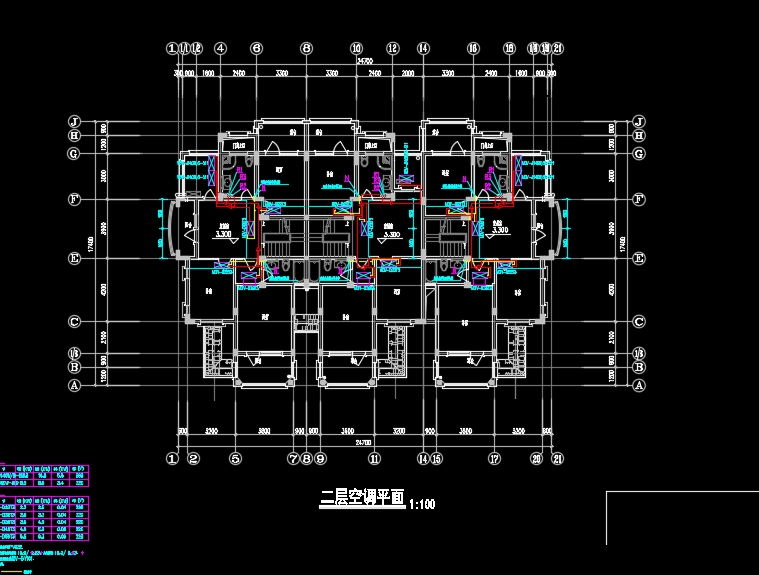 某三层住宅别墅多联机空调系统设计施工图-二层空调平面.png