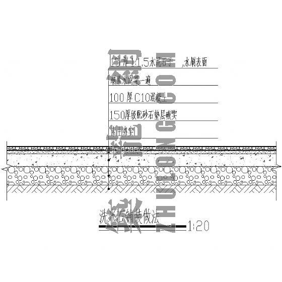 洗米石铺装施工图资料下载-洗米石铺装做法详图