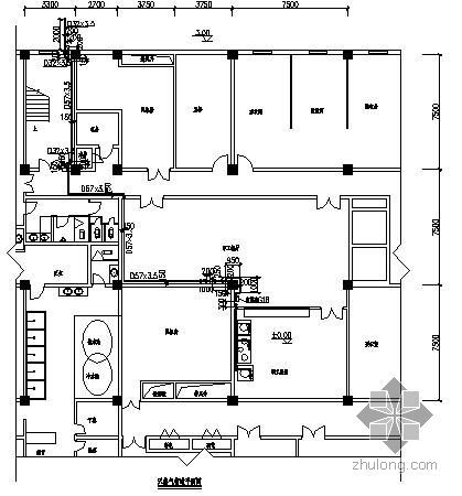多层室内燃气设计平面图纸资料下载-某会所职工食堂室内燃气图纸