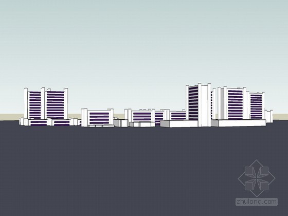 丹下都市建筑设计资料下载-[丹下健三]作品建筑群SketchUp模型