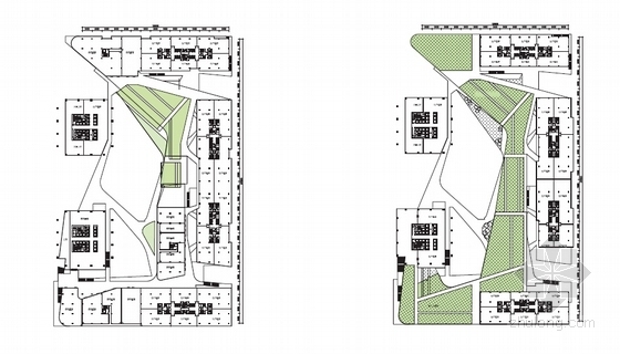 [广东]科技园旧厂区改造规划设计方案文本（2个方案）-科技园旧厂区改造各层平面图