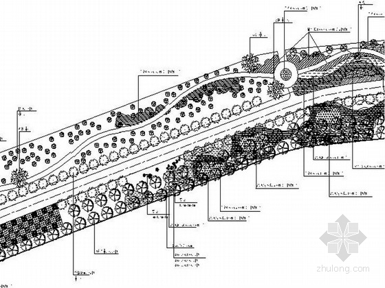 滨水住宅施工图设计资料下载-某地滨水公园绿化设计施工图
