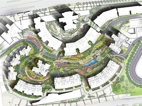 重庆坡地建筑方案资料下载-[重庆]著名地产项目三期居住区景观概念设计方案（美国著名公司） 