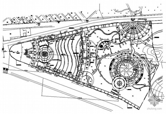 景观平面尺寸图资料下载-滨江公园铺装平面尺寸定位图