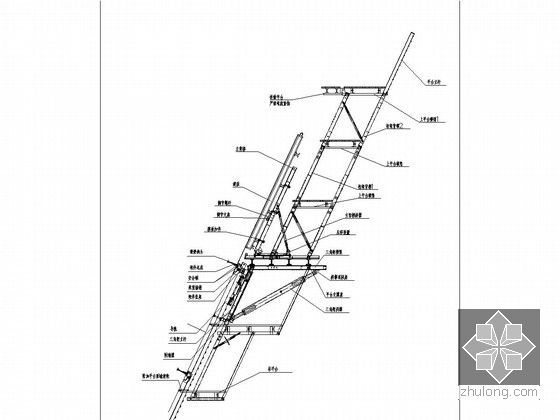 跨江大桥工程液压自动爬升模板方案附CAD（含计算书）-液压爬模总装图