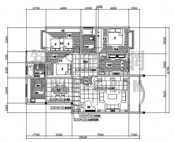 80平公寓户型图资料下载-四室户型图