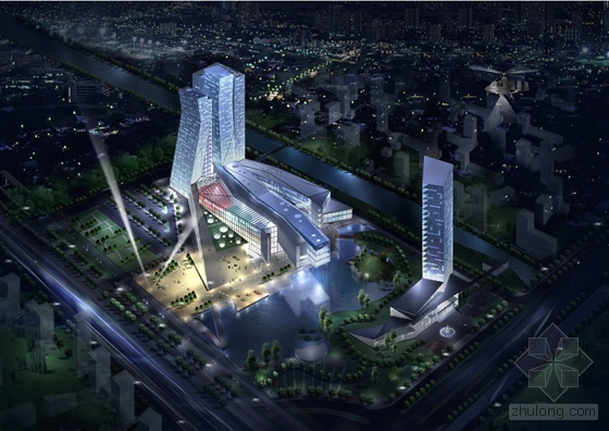 [吉林省]某中心大厦规划建筑方案文本（含效果图）-01透视