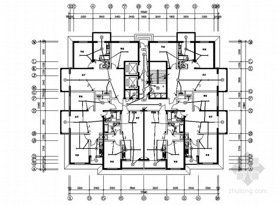 17层住宅户型cad资料下载-某17层住宅电气图纸