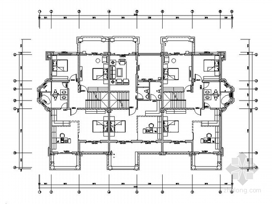 [四川]西班牙风格三平拼接独栋别墅设计方案图（知名建筑设计院）-西班牙风格三平拼接独栋别墅平面图