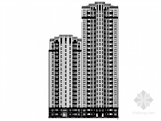 29层现代住宅效果图资料下载-[上海]33层现代风格住宅楼施工图（含效果图）