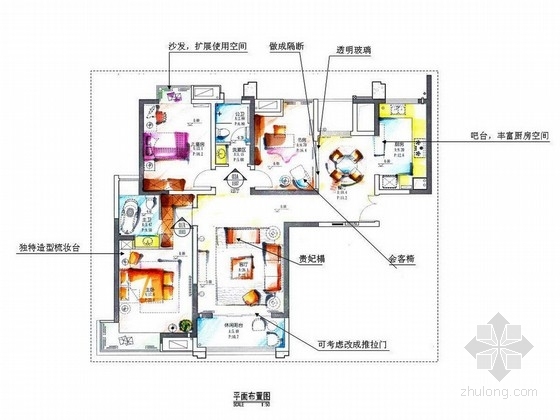 新古典奢华装修资料下载-[郑州]低调奢华新古典三居室设计方案图