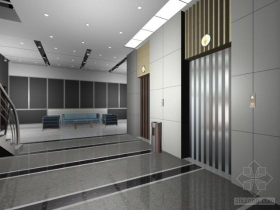 电梯厅3D模型资料下载-电梯厅模型