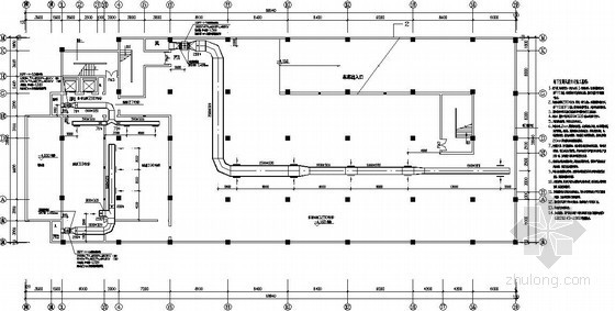 地下室停车接送平面资料下载-某综合楼地下室通风平面图