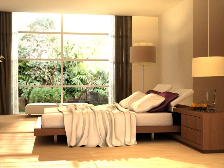 3d现代床资料下载-现代简约卧室3D模型下载