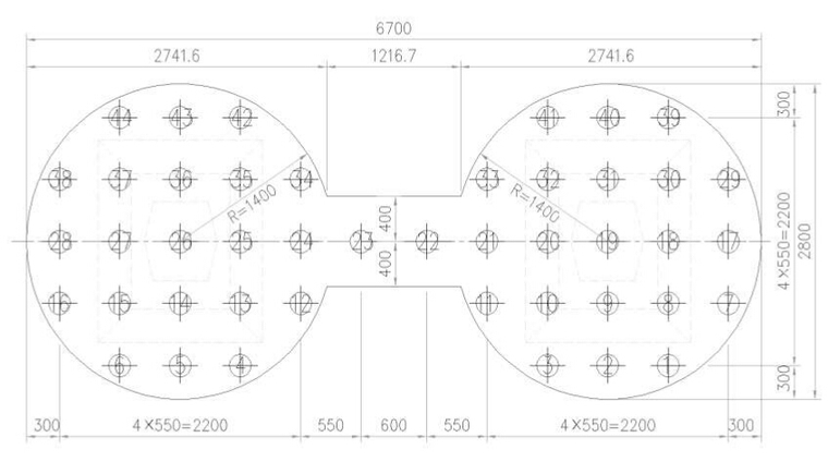 长江大桥三塔四跨悬索桥施工技术-承台顶标